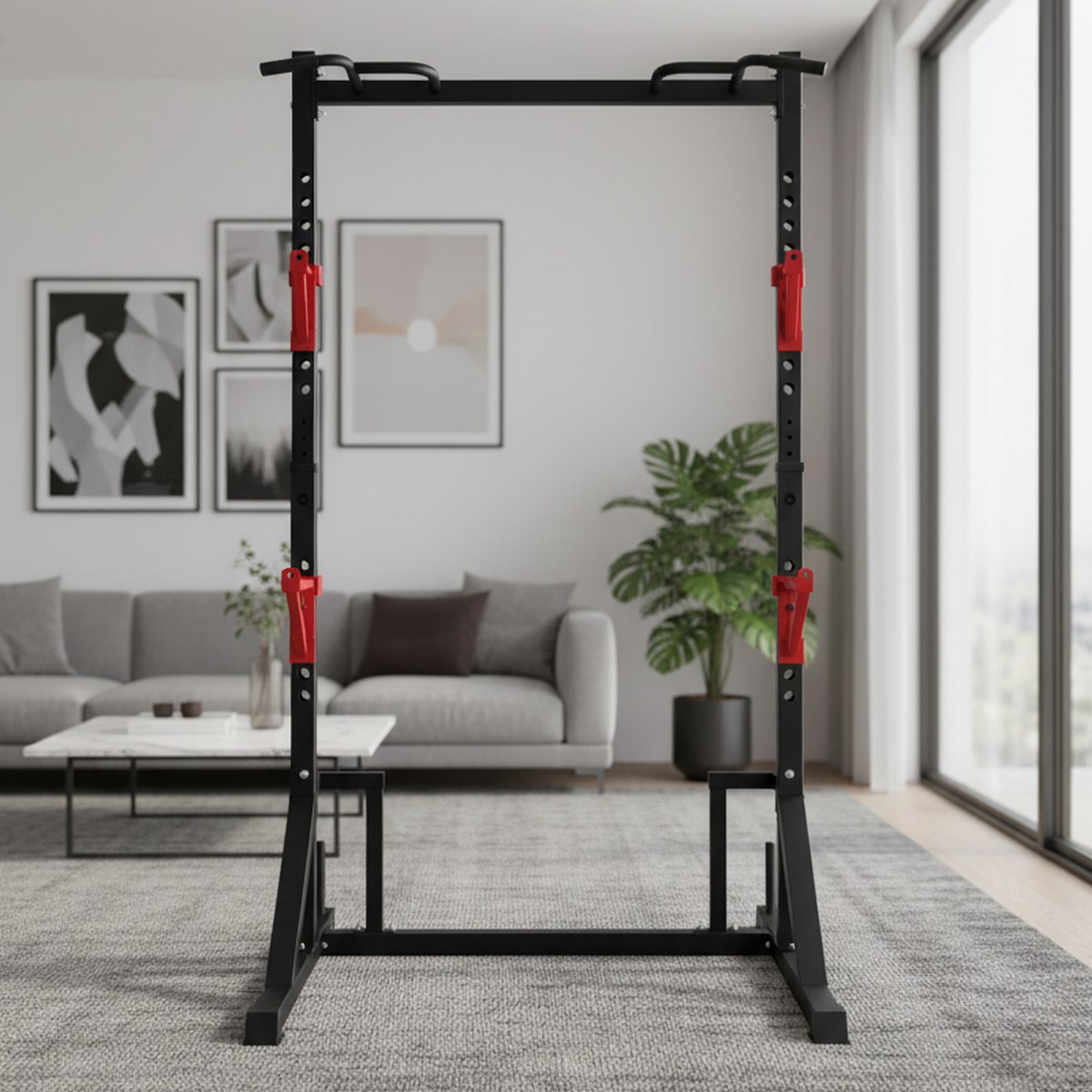Heavy Equipment In - Adjustable Power Rack with Pull Up