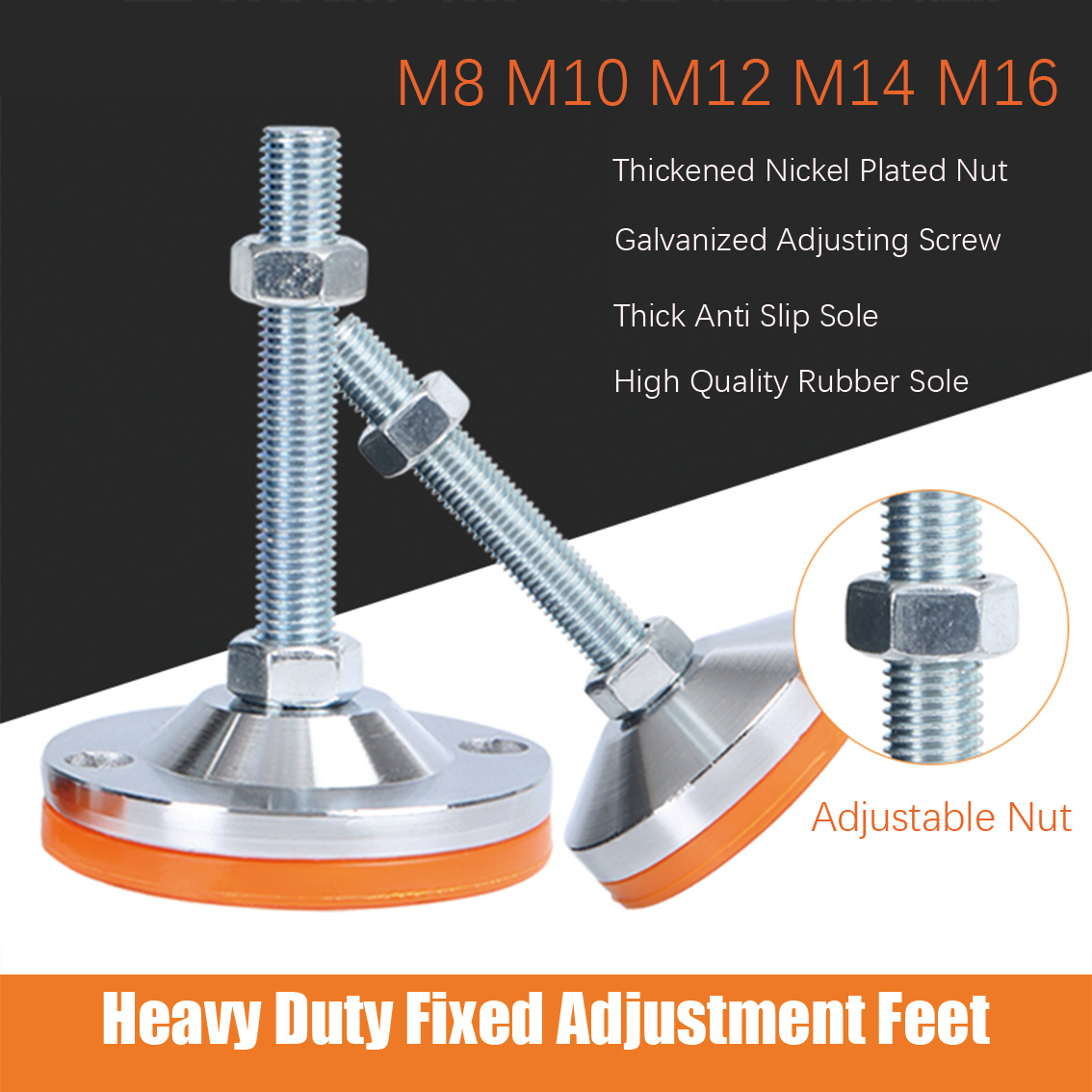 Heavy Equipment Operation - 1Pcs Heavy-Duty Adjustable Foot Screw Steel