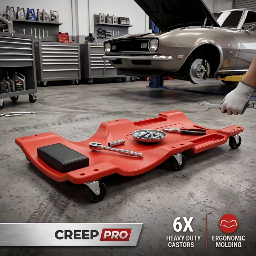 Heavy Equipment Operation - 40'' 6-Wheel Heavy Duty Mechanic Creeper,