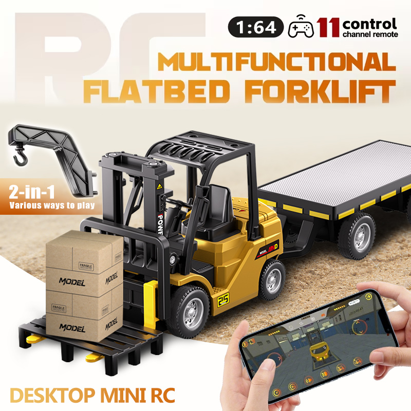 Heavy Equipment Operation - 1:64 Mini Remote Control Forklift Crane