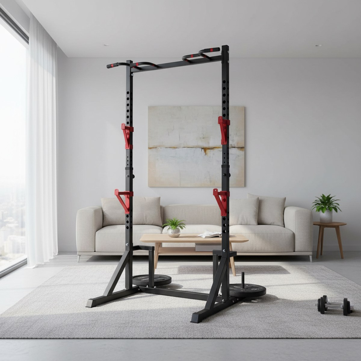 Adjustable Power Rack with Pul - đánh giá và giá Heavy Equipment In